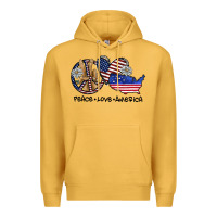 Mustard peace love america Premium Hoodie - SublimationCraftShop