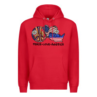 Red peace love america Premium Hoodie - SublimationCraftShop
