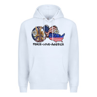 White peace love america Premium Hoodie - SublimationCraftShop