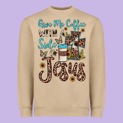 Give Me Coffee With A Side Of Jesus Heavyweight Sweatshirt Designed By Jahusdesignshop
