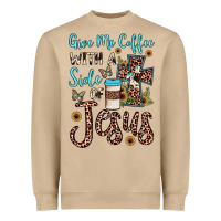 Mushroom give me coffee with a side of jesus Heavyweight Sweatshirt - JahusDesignShop