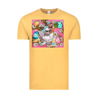 Vintage Mustard Easter Bunny And Egg With Leopard Pattern Tumbler Vintage Tee - BundleAndBundleShop