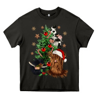 Asphalt heifer cow gnomies christmas tree Heavy Core Tee - CowGirlArtShop