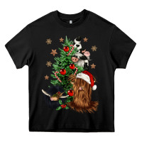 Black heifer cow gnomies christmas tree Heavy Core Tee - CowGirlArtShop