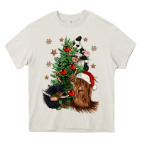 Cream heifer cow gnomies christmas tree Heavy Core Tee - CowGirlArtShop