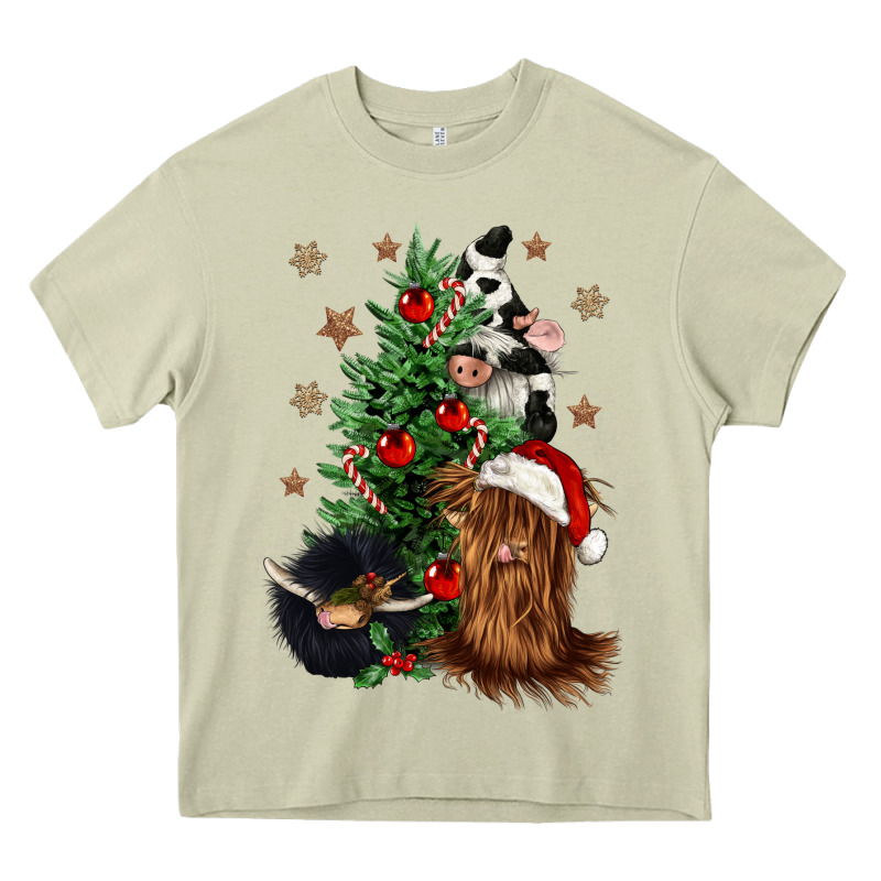 Heifer Cow Gnomies Christmas Tree Heavy Core Tee by CowGirlArtShop | Teevron