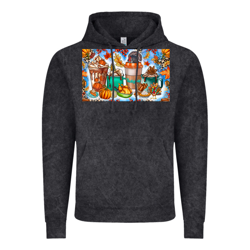Thanksgiving Coffee Drink Kids Cup Vintage Hoodie by CowhideDigitalArt | Teevron