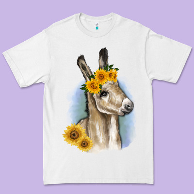 Sunflower Baby Donkey Premium Tee Designed By Ranaportraitstore