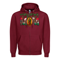 Burgundy mexican mom our lady of guadalupe leopard Zipper Hoodie - JahusDesignShop