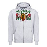 Heather Grey mexican mom our lady of guadalupe leopard Zipper Hoodie - JahusDesignShop