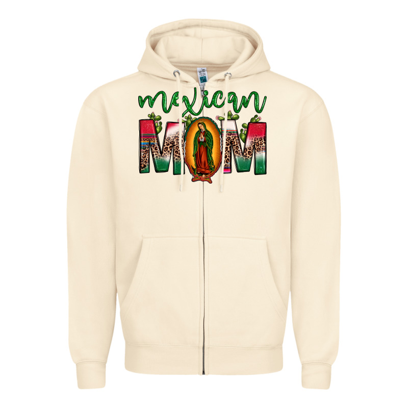 Mexican Mom Our Lady Of Guadalupe Leopard Zipper Hoodie by JahusDesignShop | Teevron