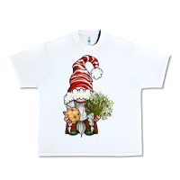 White Christmas Gnome With Cookie Urban Heavy Tee - BundleAndBundleShop