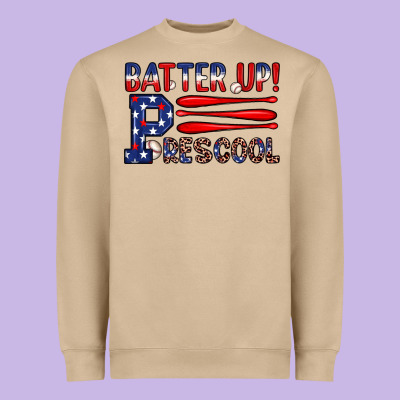 Batter Up Preschool Heavyweight Sweatshirt Designed By Jahusdesignshop