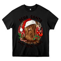Black dear santa just send cows Heavy Core Tee - CowGirlArtShop
