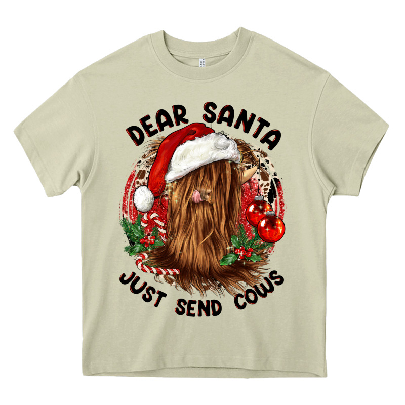 Dear Santa Just Send Cows Heavy Core Tee by CowGirlArtShop | Teevron