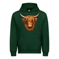Forest Green long haired cow Urban Hoodie - Jasminsmagicworld