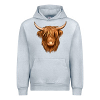Heather Grey long haired cow Urban Hoodie - Jasminsmagicworld