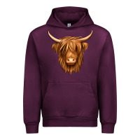 Mauve Wine long haired cow Urban Hoodie - Jasminsmagicworld