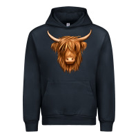 Navy long haired cow Urban Hoodie - Jasminsmagicworld