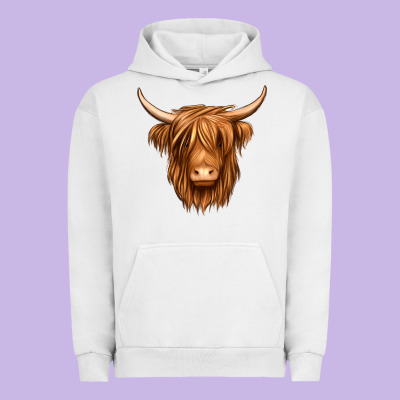 Long Haired Cow Urban Hoodie Designed By Jasminsmagicworld
