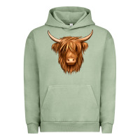 Pigment Oil Green long haired cow Urban Hoodie - Jasminsmagicworld
