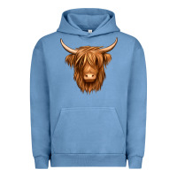 Pigment Pebble Blue long haired cow Urban Hoodie - Jasminsmagicworld