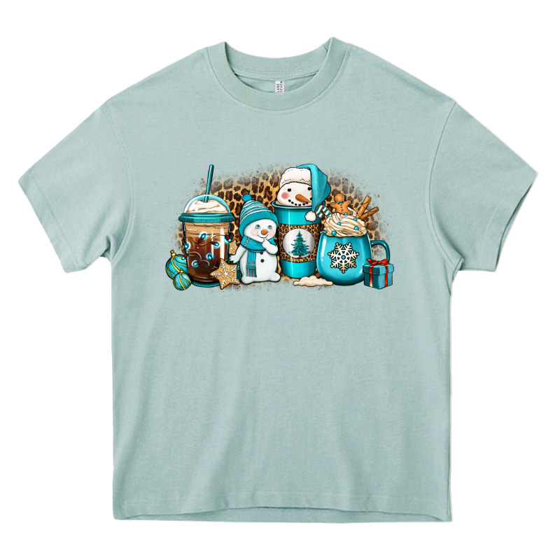 Winter Snowman Coffee Cups Heavy Core Tee by Jasminsmagicworld | Teevron
