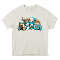 Cream winter snowman coffee cups Heavy Core Tee - Jasminsmagicworld