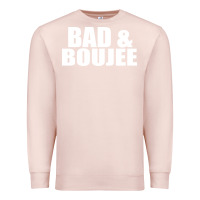 Pale Pink bad & boujee Premium Sweatshirt - artisFamous