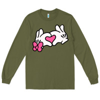 Army Green Minnie Mouse Long Sleeve Tee - CowhideDigitalArt