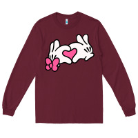 Burgundy Minnie Mouse Long Sleeve Tee - CowhideDigitalArt