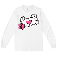White Minnie Mouse Long Sleeve Tee - CowhideDigitalArt