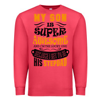 Cardinal My Son Is Super Awesome His Stepdad Premium Sweatshirt - artisFamous