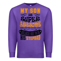 Purple My Son Is Super Awesome His Stepdad Premium Sweatshirt - artisFamous
