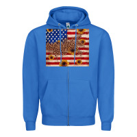True Royal American flag leopard sunflower Zipper Hoodie - JahusDesignShop