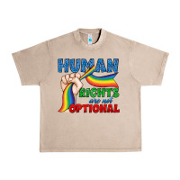 French Oak Human Rights Are Not Optional Urban Heavy Tee - BundleAndBundleShop
