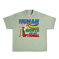 Oil Green Human Rights Are Not Optional Urban Heavy Tee - BundleAndBundleShop