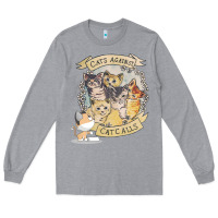Heather Grey Cats Against Cat Calls Long Sleeve Tee - Bettercallsaul