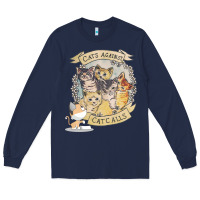 Navy Cats Against Cat Calls Long Sleeve Tee - Bettercallsaul