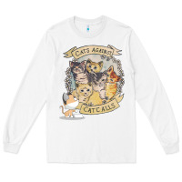 White Cats Against Cat Calls Long Sleeve Tee - Bettercallsaul