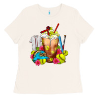 Bone Softball Frappe Coffee Ladies Tee - FaDigitalArtStudio