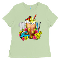 Matcha Softball Frappe Coffee Ladies Tee - FaDigitalArtStudio