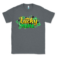 Charcoal Heather Lucky mama mother's day Classic Tee - HowdyJamesFarm