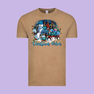 Christmas Vibes Vintage Tee Designed By Fadigitalartstudio