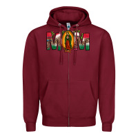 Burgundy mexican flag our lady of guadalupe mom leopard Zipper Hoodie - JahusDesignShop