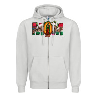 Dove Grey mexican flag our lady of guadalupe mom leopard Zipper Hoodie - JahusDesignShop