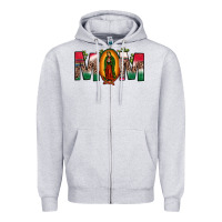 Heather Grey mexican flag our lady of guadalupe mom leopard Zipper Hoodie - JahusDesignShop