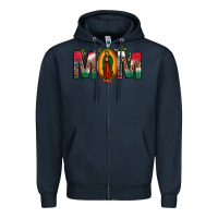 Navy mexican flag our lady of guadalupe mom leopard Zipper Hoodie - JahusDesignShop