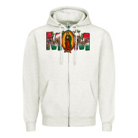Oatmeal Heather mexican flag our lady of guadalupe mom leopard Zipper Hoodie - JahusDesignShop