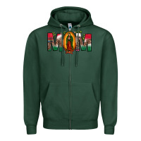 Sports Green mexican flag our lady of guadalupe mom leopard Zipper Hoodie - JahusDesignShop
